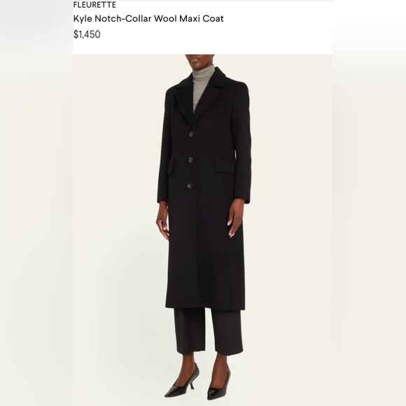 FLEURETTE Loro Piana Gorgeous Long Wool Coat - size 8 - Picture 9 of 9
